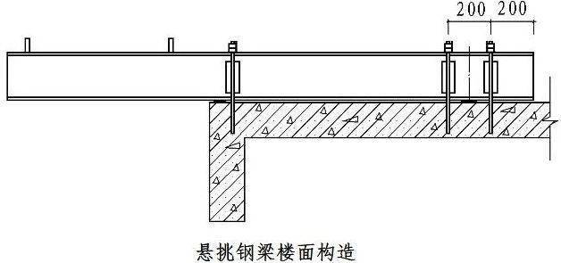 悬挑钢梁楼面构造图